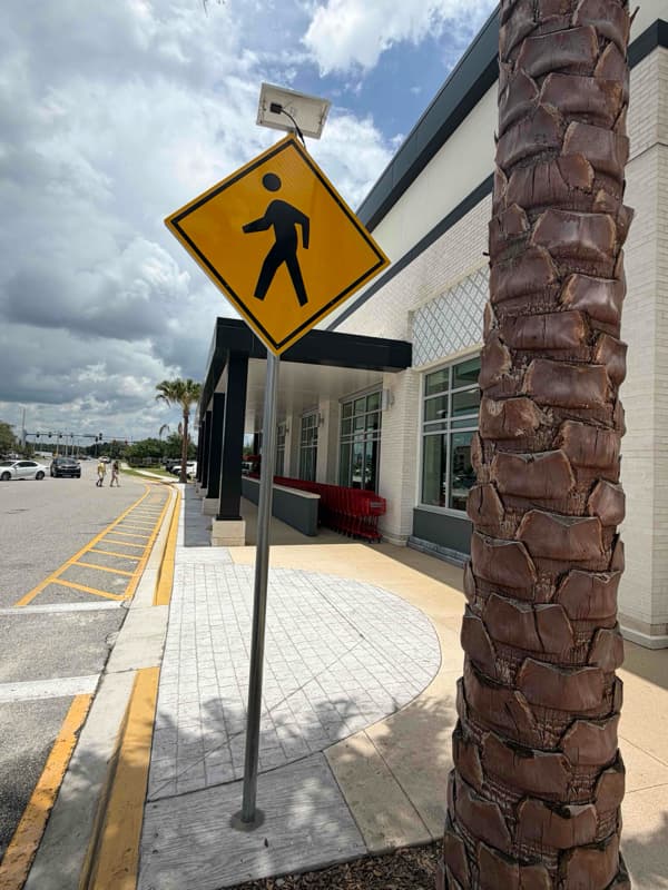 ADA crosswalk signage, Tomoka